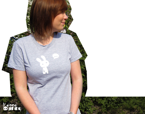Girl T-Shirt basic bunny … – Heather Grey