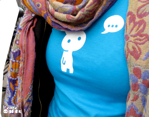 Girl T-Shirt basic bunny … - Teal