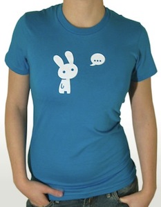 Girl T-Shirt basic bunny … - Teal