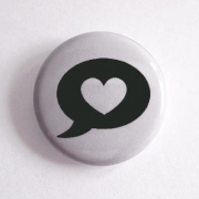 bubble love Button - schwarz