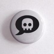 bubble skull Button - schwarz