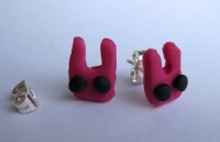 basic bunny Ohrstecker - schwarz