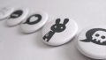 bubble skull Button - schwarz